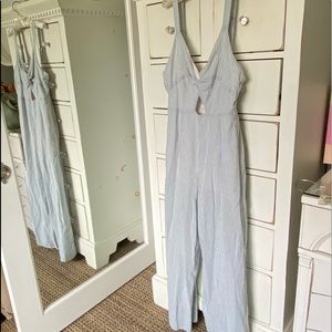 Blue &  White Striped Romper